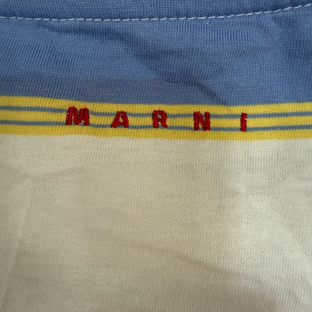 Marni Yellow, Blue & White Colorblock Crewneck Tee - Picture 4 of 4